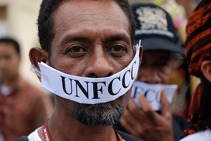 19  Indigenous man protests at UN Climate Convention (UNFCCC), Bali, Indonesia